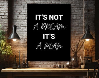 Plan Motivational Canvas Wall Art Inspirational Quote Print