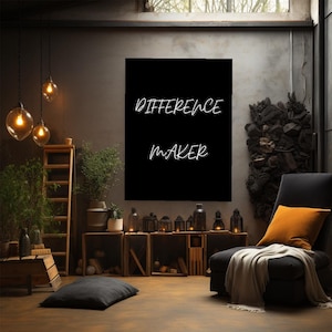 Difference Maker Motivational Canvas Wall Art Inspirational Quote Print