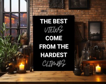 Tableau sur toile avec citation inspirante - Décoration murale - Idée cadeau pour bureau, salle de sport ou maison