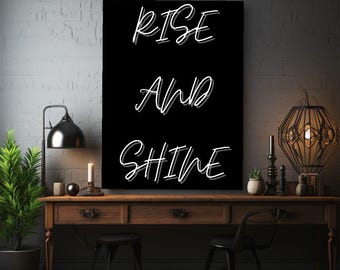 Tableau mural sur toile « Lève-toi et brille », citation inspirante, décoration pour bureau, salle de sport ou maison, cadeau
