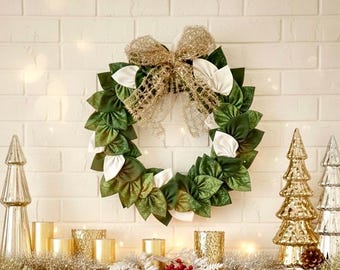 DIY Christmas Wreath Kit - Holiday Christmas Front Door Decor | Family Christmas Craft | Beginner-Friendly Craft | Finished Wreath Option