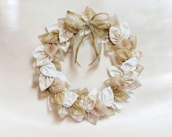 DIY Christmas Wreath Kit - Gold | Christmas Front Door Decor | Family Christmas Craft | Beginner-Friendly Craft | Finished Wreath Option