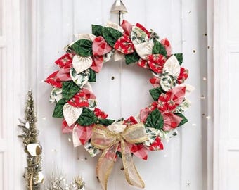 DIY Christmas Wreath Kit - Holiday Christmas Front Door Decor | Family Christmas Craft | Beginner-Friendly Craft | Finished Wreath Option