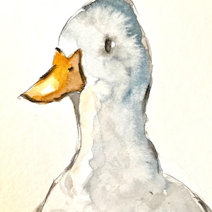 Gans Aquarell, Original, Unikat, Kinderzimmer Kunst, Gans Illustration, watercolour Illustration