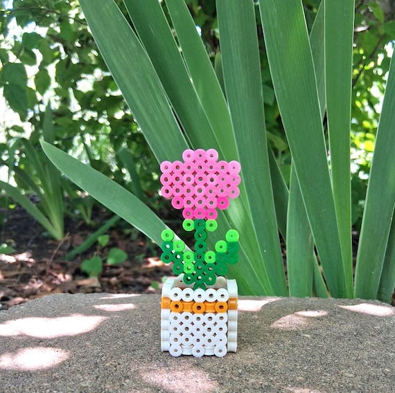 Downloadable Pattern - Mini Potted Flowers - 3D Perler Bead
