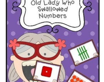 There Was An Old Lady Who Swallowed Numbers Math Center Number Recognition Book Story Companion