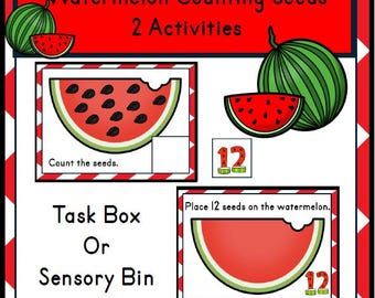 Watermelon Seed Counting | Task Box | Sensory Bin | Fine Motor | Number Identification | Preschool | Montessori | Learn to Count 1 to 12