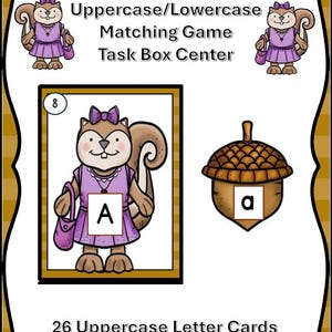 Actividad de otoño para niños: caja de tareas de reconocimiento de letras de bellotas con nueces, plan de estudios preescolar para educación en el hogar, juego de correspondencias para jardín de infantes, Montessori