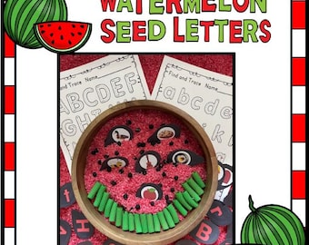 Watermelon Seed Letter Recognition Sensory Bin Activity| Find & Trace Answer Sheet  (PDF)