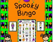 SPOOKY  BINGO 30 Boards Calling Cards Classroom Party Game Printable Teacher Homeschool Halloween