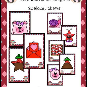 February Theme There Was an Old Lady Who Swallowed Valentine Shape ...