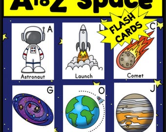 A to Z SPACE Flashcards | Outer Space | Planets |Kindergarten | Preschool Curriculum | Printable | Special Education | Montessori | Activity
