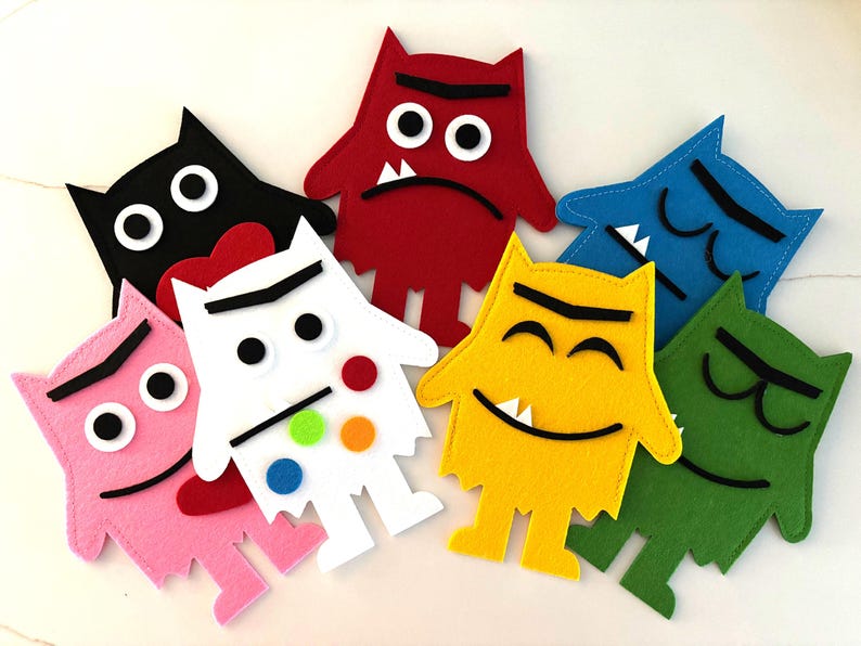 The Color Monster Felt Board Puppets | Emotions Puppets for ...