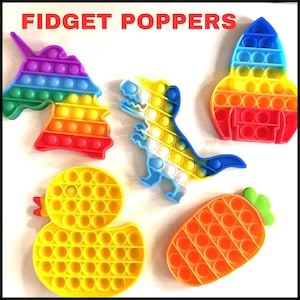FIDGET POPPER | Fidget Pop Toy | Sensory Toy |Pop It Toyl |Unicorn | Space Rocket | Easter Chick | Spring Carrot | Dinosaur | Kid&#39;s Toy