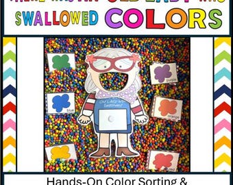There Was An Old Lady Who Swallowed Colors – Preschool Color Recognition Literacy Center – Hands-On Learning for Special Ed & Speech Therapy