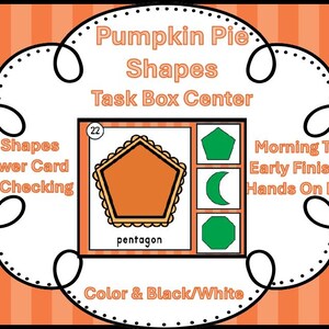 Attività autunnale per bambini, cartoncino con clip per il riconoscimento delle forme della torta di zucca, scatola delle attività, programma scolastico per la scuola materna, gioco per l'asilo, apprendimento delle 14 forme