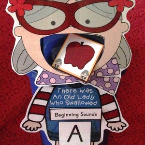 Old Lady Beginning Sounds Literacy Center: Letter Recognition Game (PDF ...