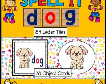Spell It ABC Center | Sensory Bin Activity | CVC Word Building | Preschool Literacy Center | Task Box | Alphabet Initial Sounds Kindergarten