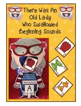 There Was An Old Lady Who Swallowed Beginning Sounds Literacy Center Letter Recognition Book Companion Fun