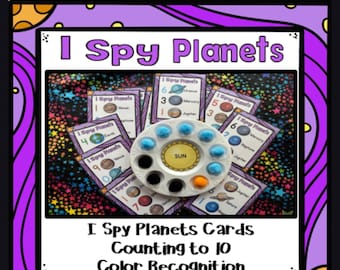 I SPY PLANET CARDS | Orbiting Planets | Kindergarten | Preschool Curriculum | Outer Space  Printable | Special Education | Count to 10 |Math