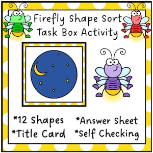 Scatola delle attività a forma di lucciola / Montessori / Lucciola / Centro indipendente / Riconoscimento delle forme / Vasca mattutina / Centro degli insetti / ATTIVITÀ CON GLI INSETTI