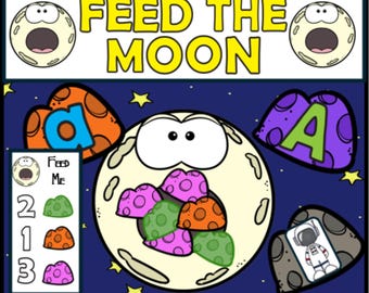 FEED THE MOON | Outer Space | Sensory Bin | Letter Activity | Initial Sound | Counting Objects | Kindergarten | Preschool |Special Education