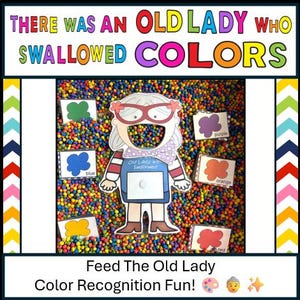 Old Lady Swallowed Colors Literacy Center – Preschool Special Ed (Digital Download)