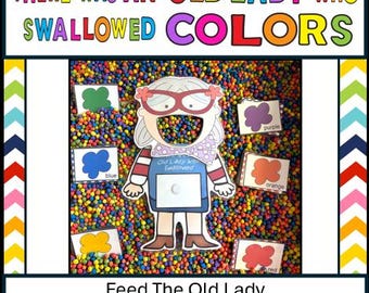 There Was An Old Lady Who Swallowed Colors – Preschool Color Recognition Literacy Center – Hands-On Learning for Special Ed & Speech Therapy