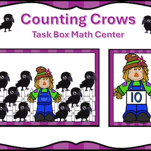 Counting Crows Number 0-10 Recognition Center Fall Task Box Math Activity Homeschool Preschool Curriculum Kindergarten Matching Game Teacher