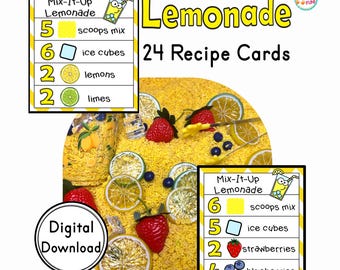 Lemonade Sensory Bin Recipe Cards (Digital Download)