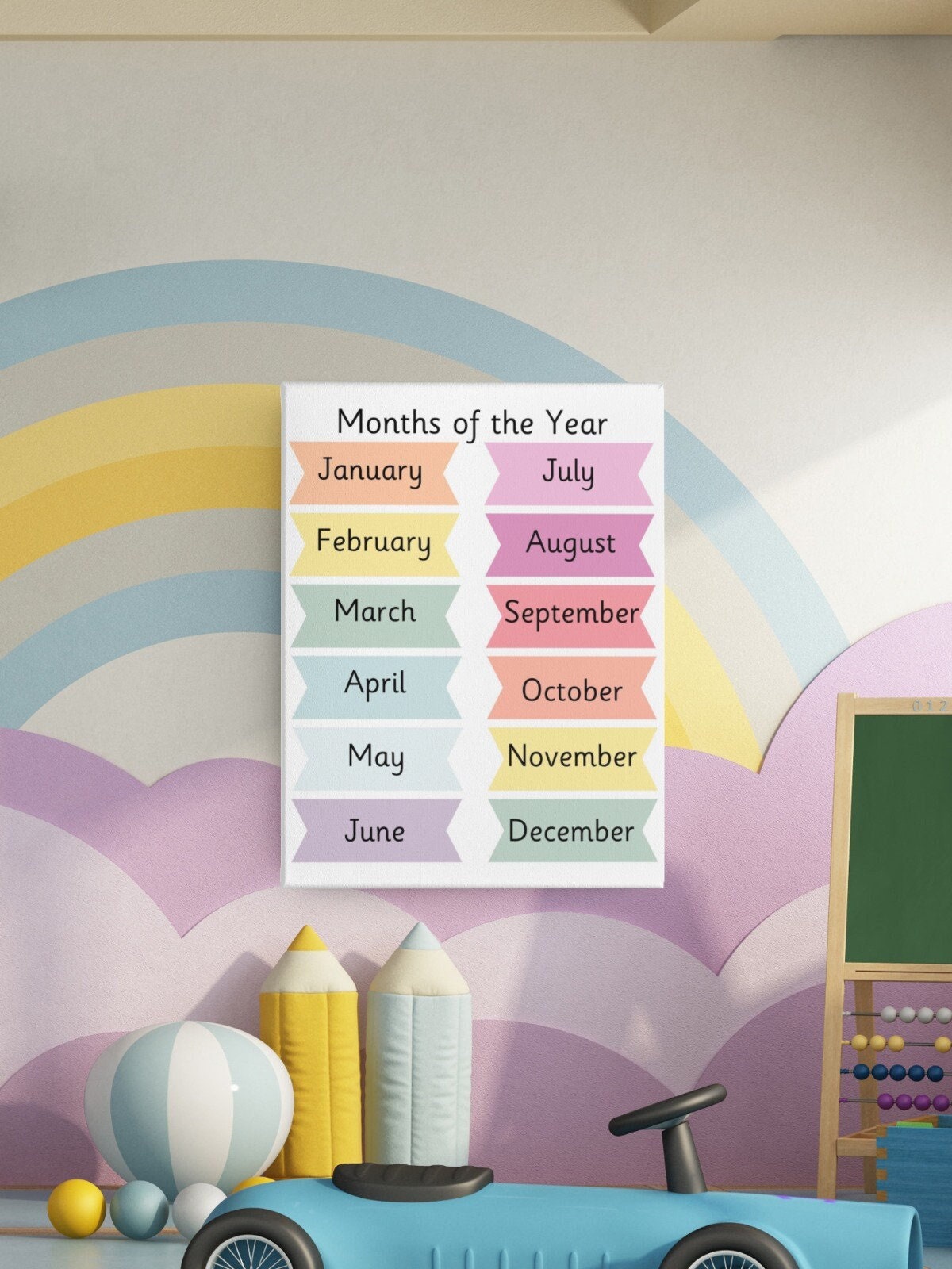Months of the Year Printable Classroom Posters Educational Wall Art