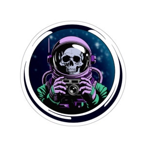 Horror Sticker Space Skeleton