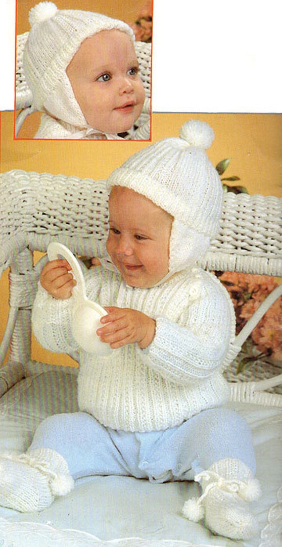 Baby Boy Knitting Pattern Baby Sweater Knitting Pattern With Baby Hat Booties Ribbed Knit Pattern Instant Download Pattern Pdf 2326