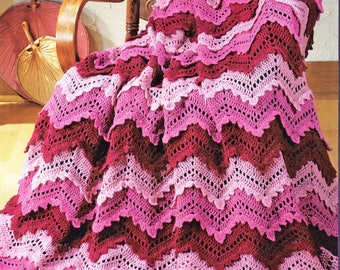Afghan Crochet Pattern, Crochet Afghan Pattern, Ripple Afghan Crochet Pattern, INSTANT Download Pattern PDF (1028 - D)