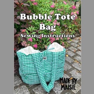Bubble Tote Bag Sewing Pattern, Step-by-Step Instructions with Diagrams, Digital Download, Beginner Level, Sewing Pattern