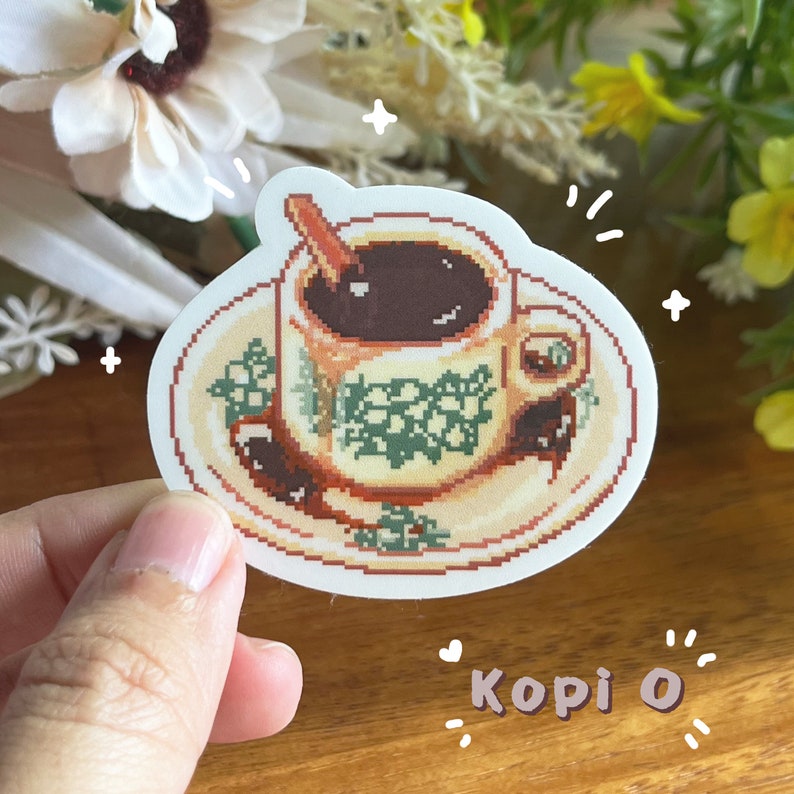 Sticker Set Kopi Pixel Art Malaysian Food Sticker Pixel Art Malaysian Food Set Matte ...