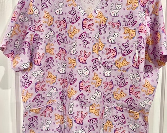 Blusa médica para mujer, tallas XS a 5XL, 100 % algodón (varias opciones de tela)
