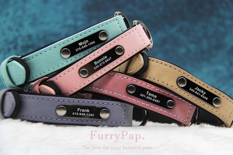 Custom Dog Collar, Reflective Personalized Collar, Custom Engraved Pet ID Tag, Keep Your Pets Safe, Rainbow-Like Colors, Stylish Dog Collar image 17