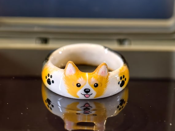 Pet Photo Ring, Pet Memorial Gift, Pet Lover Gift, Handmade Custom Pet Portrait Ring, Personalized Pet Ring, Cute Ring