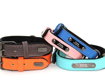Personalized PU Leather Dog Collar: Custom Engraved Pet ID