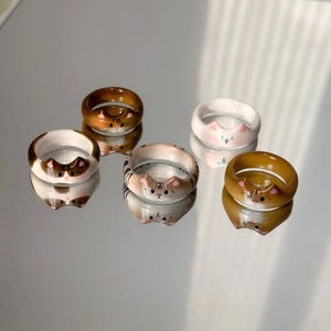 ペット写真リング：粘土で彫刻したペットメモリアルギフト