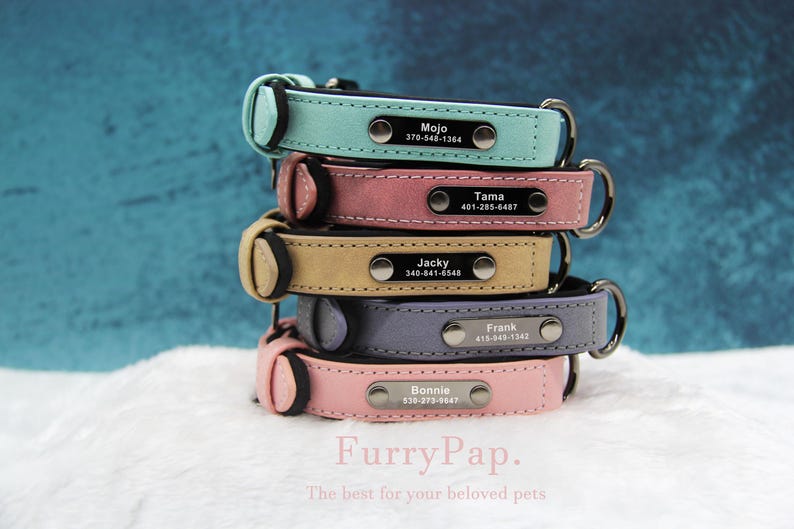 Custom Dog Collar, Reflective Personalized Collar, Custom Engraved Pet ID Tag, Keep Your Pets Safe, Rainbow-Like Colors, Stylish Dog Collar image 16