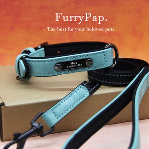 Custom Dog Collar, Reflective Personalized Collar, Custom Engraved Pet ID Tag, Keep Your Pets Safe, Rainbow-Like Colors, Stylish Dog Collar image 12