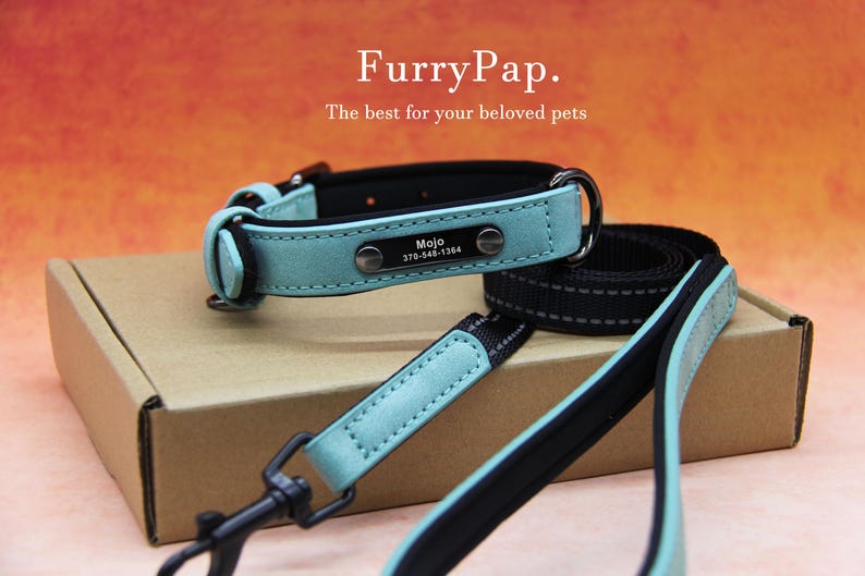 Custom Dog Collar, Reflective Personalized Collar, Custom Engraved Pet ID Tag, Keep Your Pets Safe, Rainbow-Like Colors, Stylish Dog Collar image 12