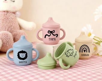 Personalized Silicone Sippy Cup, Engraved Name Sippy Cup, Silicone Cup With Straw,Toddler Cup, Baby Gift,Silicone Cup with Lid