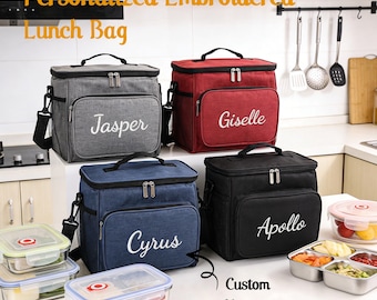Sac isotherme avec nom personnalisé, sac à lunch personnalisé, cadeau de garçon d'honneur brodé, pochette fraîcheur d'extérieur, cadeau garçon d'honneur pour lui