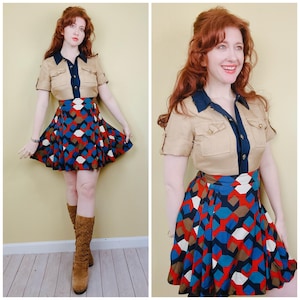 Y2K Marc Jacobs Silk Mini Dress: Vintage Geometric Print, Size Small