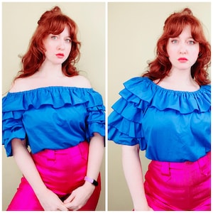Off Shoulder 80s Tops - Etsy
