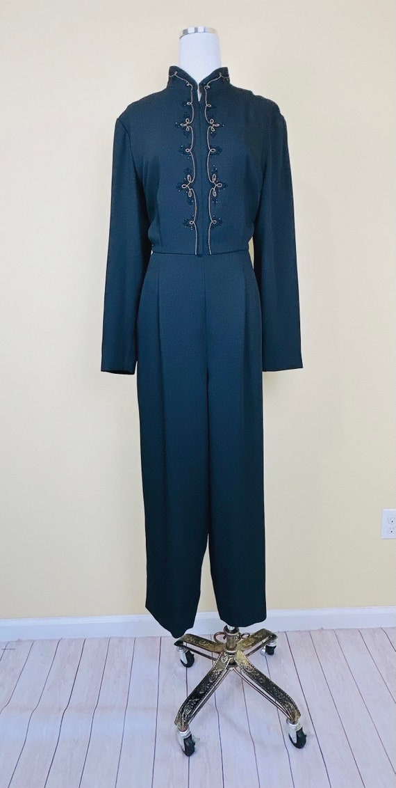 1990s Vintage Liz Claiborne Crepe Jumpsuit / 90s … - image 2