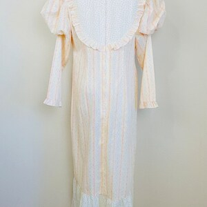 1970s Vintage Cotton Yellow Floral Ruffled Maxi Dress / 70s Mutton ...